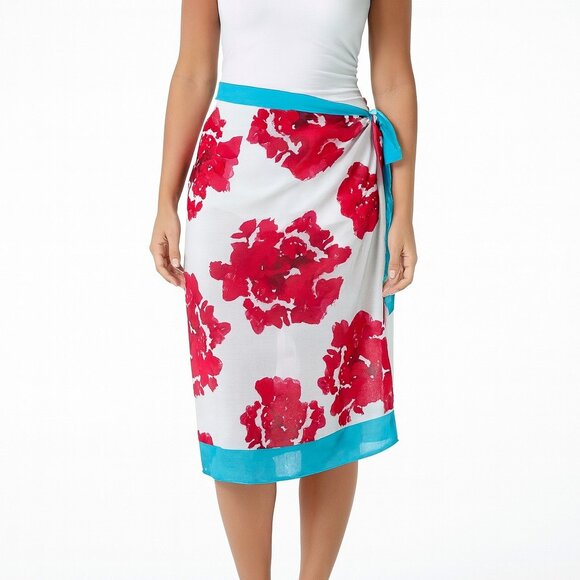 Women's Floral Side Tie Swimsuit Cover Up One Size New - Picture 1 of 3